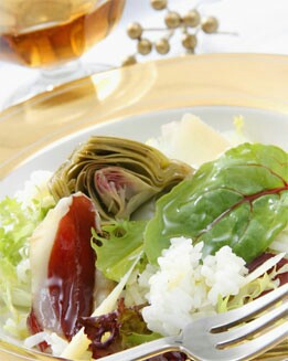 ENSALADA DE ARROZ CON ALCACHOFAS Y PATO
