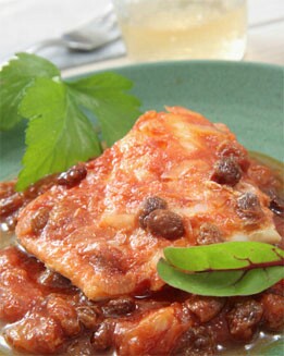 PAQUETES DE BACALAO CON SALSA DE TOMATE