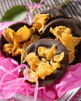 CRUJIENTE DE CEREALES, CHOCOLATE  Y NARANJA