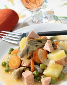 VERDURAS PRIMAVERALES CON  FOIE