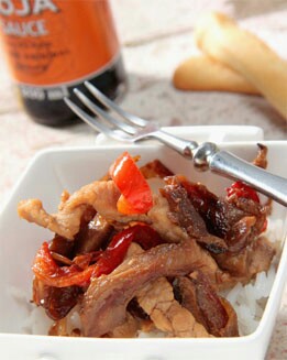 CERDO FRITO CON VERDURAS