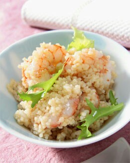 QUINOA CON GAMBAS FRITAS