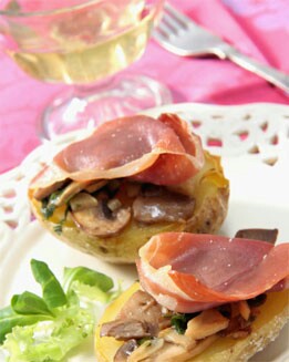 PATATAS RELLENAS DE CHAMPIÑONES