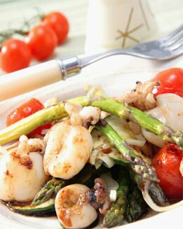 SEPIAS A LA PARRILLA CON VERDURAS