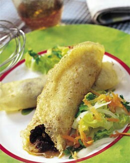 CREPES RELENOS DE MORCILLA CON PASAS