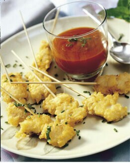 BROCHETAS DE MERLUZA A LA ROMANA