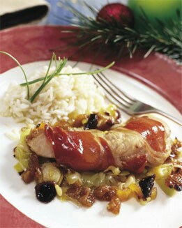 LOMO DE CONEJO CON JAMÓN
