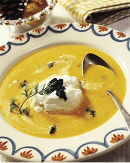 CREMA DE ZANAHORIA CON GUARNICIÓN DE CAVIAR
