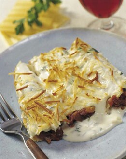 CANELONES CON SALSA DE BECHAMEL A LA ALBAHACA