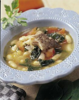 POTAJE DE ALUBIAS, BACALAO Y ESPINACAS