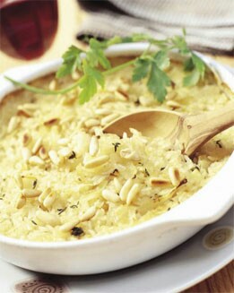 ARROZ AL LIMÓN CON PIÑONES
