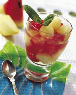 BOLITAS DE MELÓN Y SANDÍA A LA MENTA