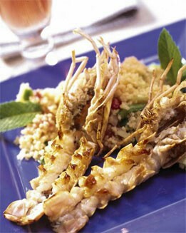 CUSCÚS CON CIGALAS A LA PLANCHA
