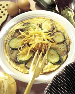 TORTILLA ESPECIAL DE BERENJENAS Y CALABACÍN