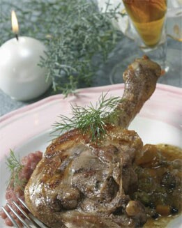 MUSLOS DE PATO CON SALSA DE MANZANA