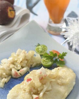ESCALOPES DE LENGUADO CON SALSA DE MARISCO