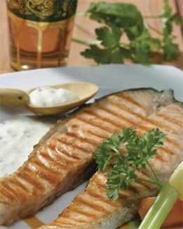 SALMÓN A LA PLANCHA CON VERDURAS