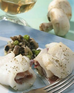 ROLLITOS DE LENGUADO CON GUISANTES