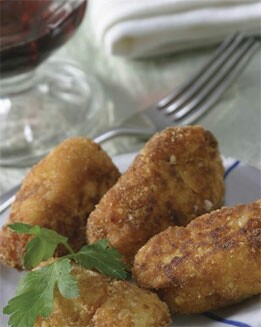 CROQUETAS DE HUEVO, QUESO Y CHORIZO