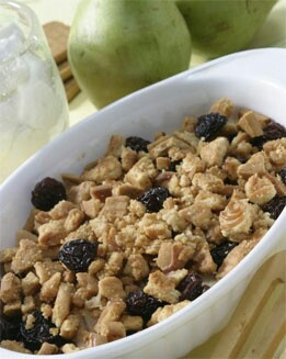 CRUMBLE DE PERAS Y PASAS