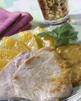 ESCALOPINES CON SALSA DE NARANJAS