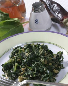ESPINACAS CON PIMIENTOS SECOS