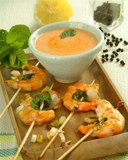 KEBABS DE LANGOSTINOS