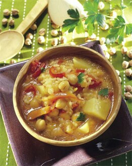 POTAJE DE GARBANZOS Y ARROZ