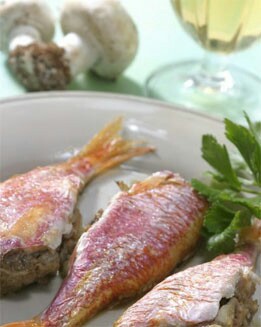 SALMONETES AL HORNO CON CHAMPIÑÓN