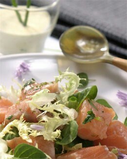 SALMÓN MARINADO CON ENSALADA