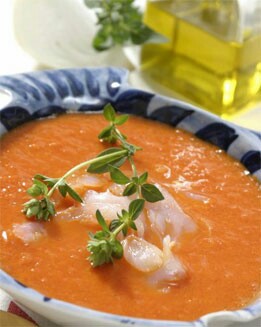 CREMA DE PIMIENTOS CON BACALAO