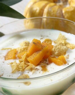 CREMA DE CALABAZA CON CRUJIENTE DE CEREALES