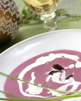 CREMA DE LOMBARDA CON UVAS PASAS