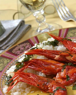 RISSOTO CON CARABINEROS AL ACEITE DE ALBAHACA