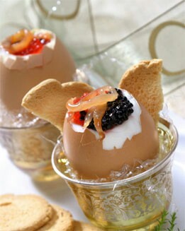 HUEVOS MOLLET CON CAVIAR