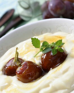 CREMA DE MOSCATEL CON UVAS CARAMELIZADAS