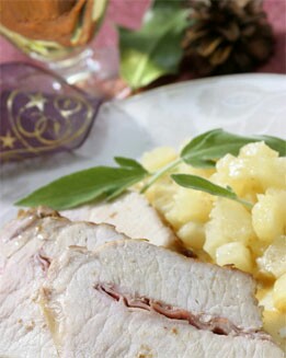 LOMO RELLENO CON PIÑA CONFITADA