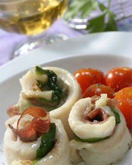 ROLLITOS DE LENGUADO AL VAPOR