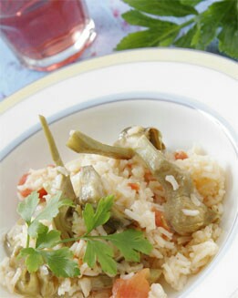 ARROZ CALDOSO CON ALCACHOFAS