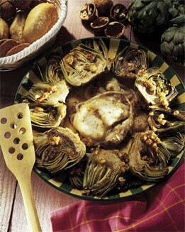 ALCACHOFAS CON QUESO DE CABRA