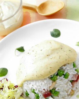 FLAN DE ARROZ CON GUISANTES