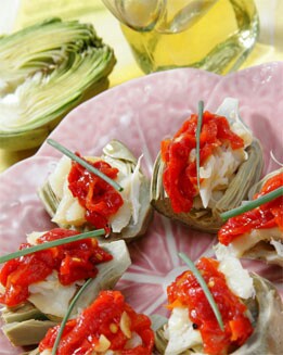 ENSALADA DE ALCACHOFAS  CON BACALAO