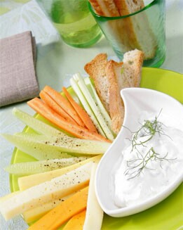 DIPS DE VERDURAS CON SALSA DE YOGUR