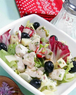 ENSALADA DE LECHUGAS CON POLLO A LA PLACHA