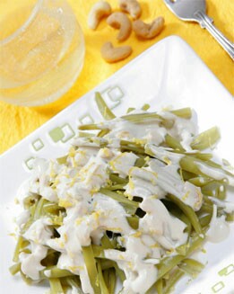 JUDÍAS VERDES CON SALSA DE YOGUR Y SOJA