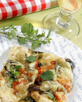 VERDURAS  CON QUESO Y TOMATE  AL HORNO