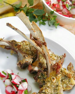 CHULETAS A LA PARRILLA CON ENSALADA DE RÁBANOS
