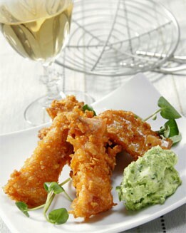 FRITOS DE PESCADO CON MANTEQUILLA DE BERROS