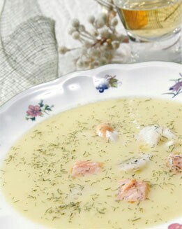 SOPA DE VIEIRAS Y PESCADO