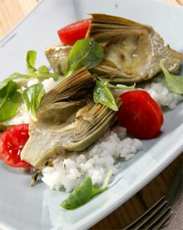 ALCACHOFAS ESTOFADAS CON ARROZ